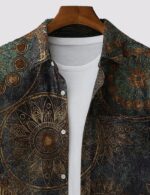Graffitty Mandala Men’s Half Sleeve Casual Printed Shirt - Image 2