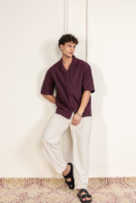 Old Money Cuban Combo Maroon and Beige Vintage Statement Men?s Outfit - Image 2