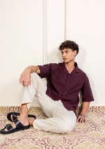 Old Money Cuban Combo Maroon and Beige Vintage Statement Men?s Outfit