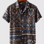 Brown Mandala Designer Men’s Half Sleeves Printed Shirt Exclusive