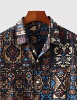 Brown Mandala Designer Men’s Half Sleeves Printed Shirt Exclusive - Image 2