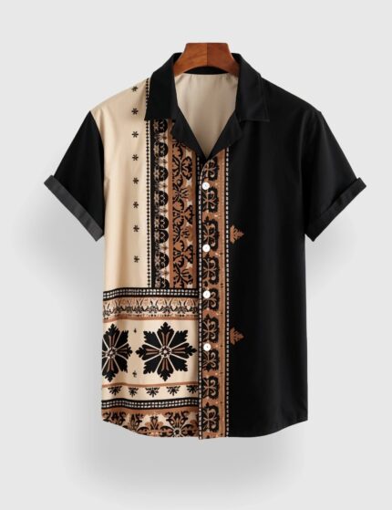Green Patch Designer Men’s Half Sleeves Printed Shirt Exclusive
