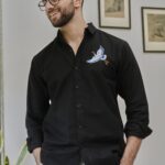 Black Artistic Embroidered Shirt