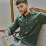 Green Golf Player Motif Embroidered Shirt