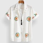 White Sunflower Men’s Half Sleeves Printed Shirt Exclusive