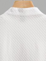 Men’s Textured Half Sleeve White Shirt - Image 2