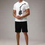 White Printed Cotton T Shirt