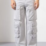 Light Grey Cotton Cargo Pants for Urban Daily Wear