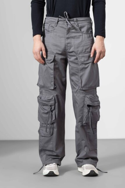 Urban Grey Utility Cargo Pants for Men with Relaxed Comfort