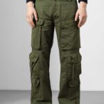 Olive Green Everyday Wear Functional Cargo Pants for Men