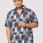 Battleship Graphic Digital Print Men Plus Size Half Sleeve Shirt