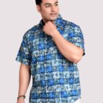 Classic Checker Digital Print Men Plus Size Shirt