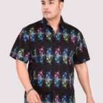 Chevron Stripe Digital Printed Men Plus Size Shirt