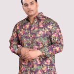 Daisy Patch Digital Floral Men Plus Size Shirt