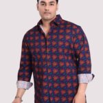 Dazzle Abstract Digital Print Men Plus Size Shirt