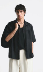Old Money Cuban Combo Black and Beige Classic Men?s Cuban Shirt Set