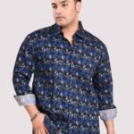 Electric Abstract Cotton Men Plus Size Full Sleeve Shirt