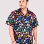 Colour Flow Artistic Digital Print Men Plus Size Shirt