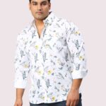 Garden Theme Digital Print Men Plus Size Full Sleeve Shirt