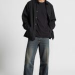 Rustic Blue Vintage Wash Classic Straight Denim Jeans for Men