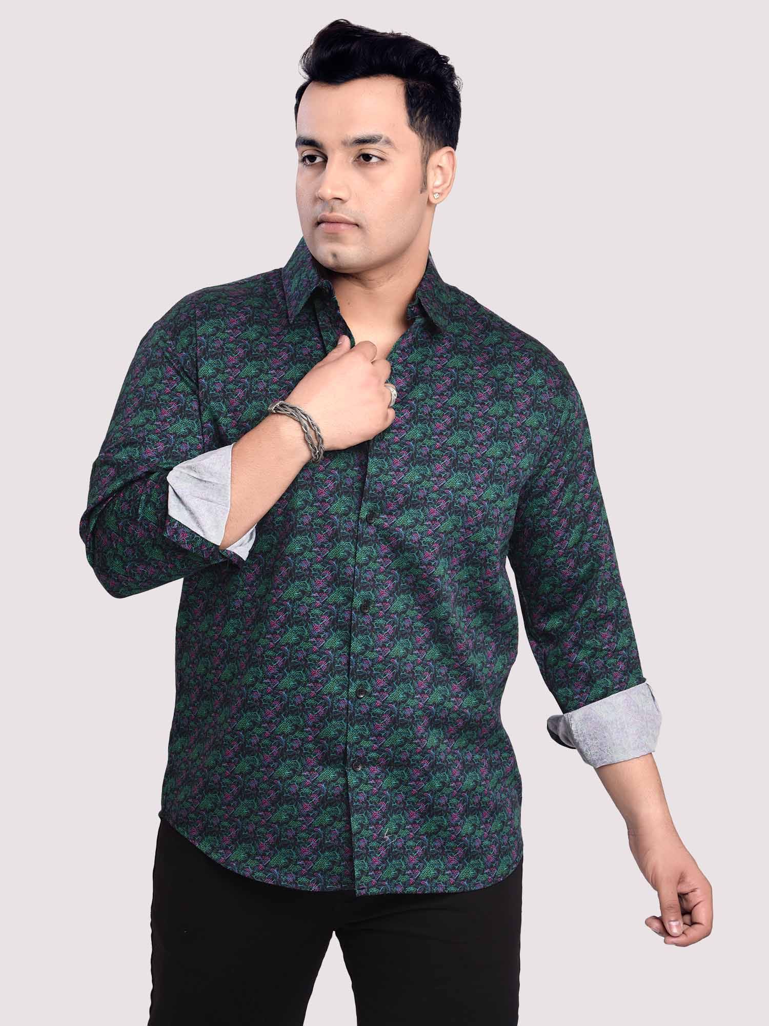 green-and-pink-printed-cotton-full-sleeve-men-s-plus-size-guniaa-fashions-1.jpg Green and Pink Floral Cotton Men Plus Size Full Sleeve Shirt - Image 1