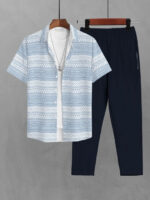 Printed Short Sleeves Shirt With Trousers Co-Ords