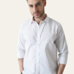 White Striped Slim Fit Linen Cotton Elegant Shirt