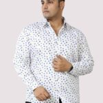 Sparkling Star Cotton Print Men Plus Size Full Sleeve Shirt