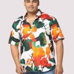 Sunshade Abstract Digital Print Men Plus Size Half Sleeve Shirt
