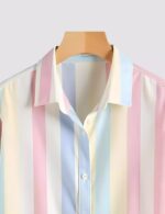 Straight Lining Printed Men’s Half Sleeves Poly Cotton Casual Wear Shirts - Image 2